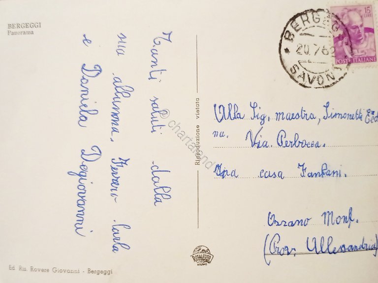 Cartolina - Bergeggi - Panorama - 1962