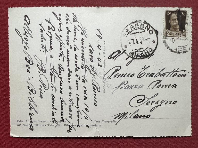 Cartolina - Bibbiena - Panorama e Stazione Ferroviaria viste dall'Arno …