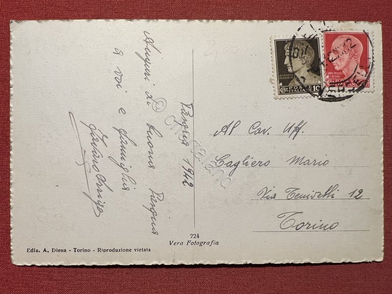 Cartolina - Biella - Fontana Monumentale Fons Vitae - Notturno …