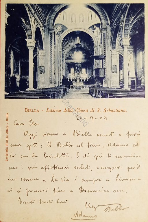 Cartolina - Biella - Interno della Chiesa di S. Sebastiano …