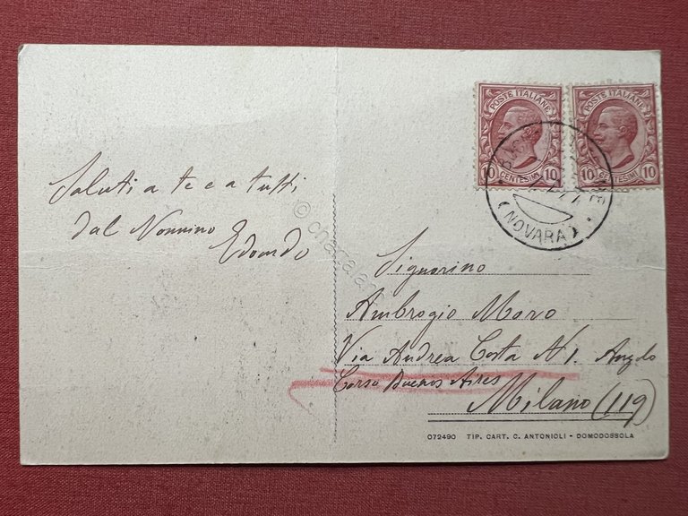 Cartolina - Bognanco Acque - Alle Fonti - 1927 | Immagine Gallery 2