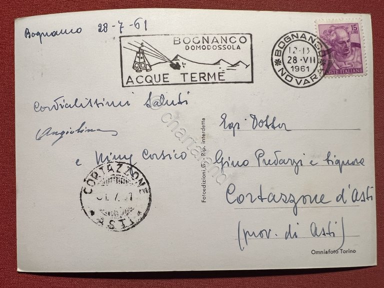 Cartolina - Bognanco Fonti - Interno delle Fonti e Torrente …