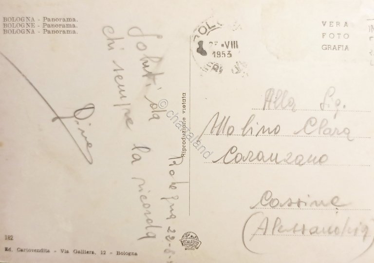 Cartolina - Bologna - Panorama - 1953
