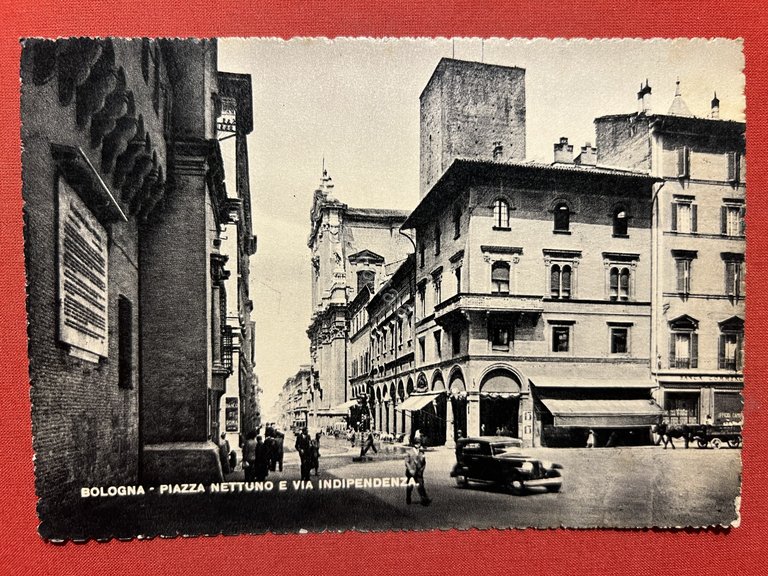 Cartolina - Bologna - Piazza Nettuno - Via Indipendenza - …