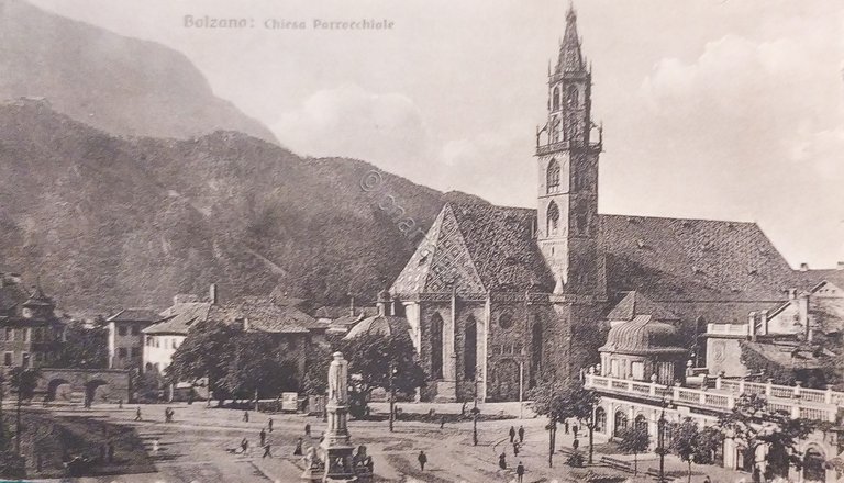 Cartolina - Bolzano - Chiesa Parrocchiale - 1928