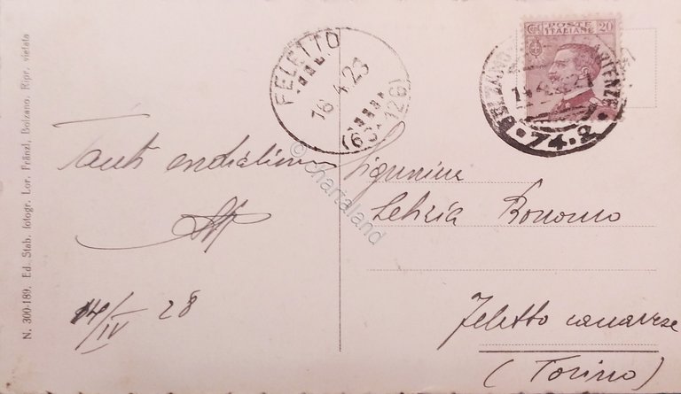 Cartolina - Bolzano - Chiesa Parrocchiale - 1928