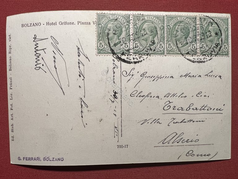 Cartolina - Bolzano - Hotel Grifone - Piazza Vittorio Emanuele …