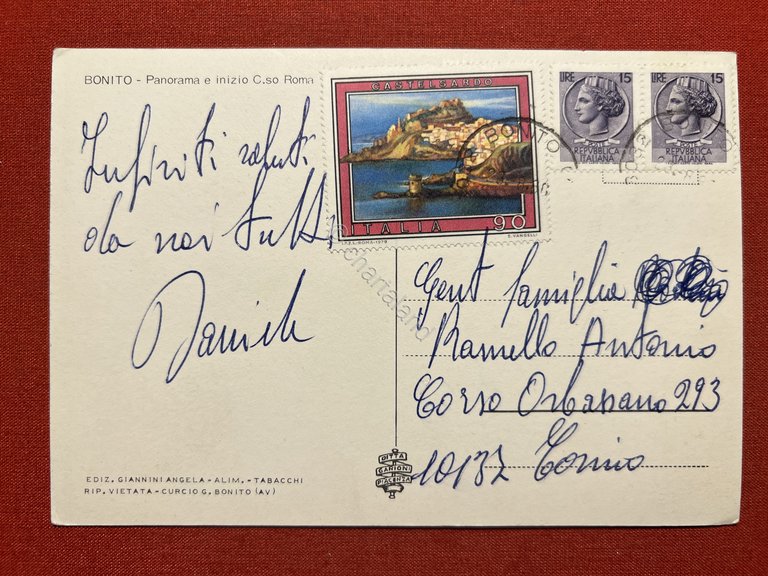 Cartolina - Bonito ( Avellino ) - Panorama e inizio …