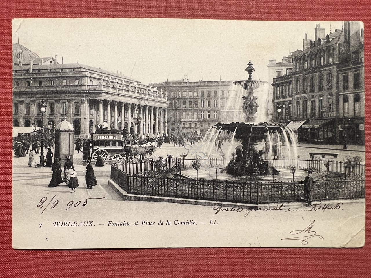 Cartolina - Bordeaux - Fontaine et Place de la Comédie …