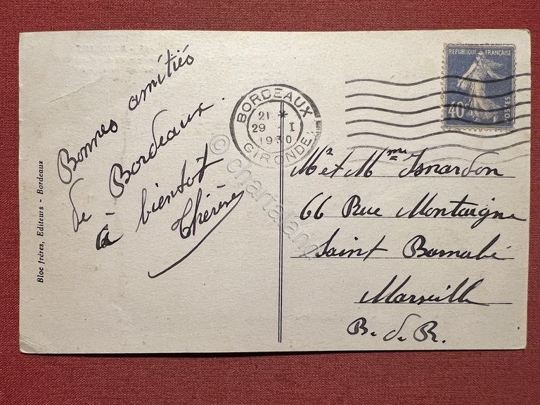 Cartolina - Bordeaux - Le Monument des Girondins - 1930