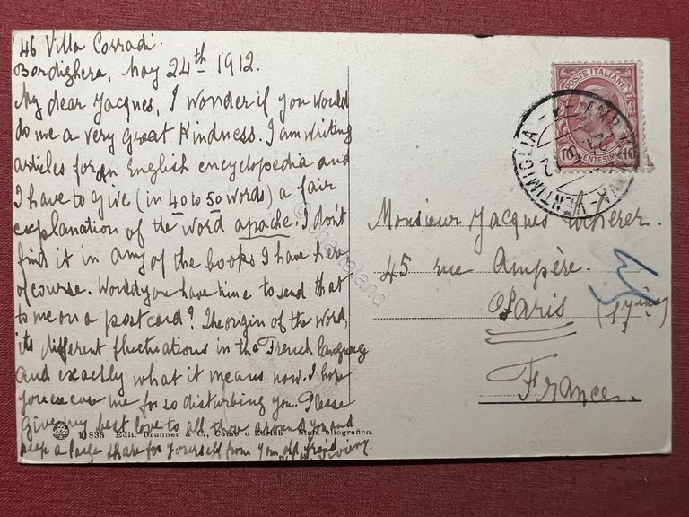 Cartolina - Bordighera - Capo Sant'Ampelio - 1912 | Immagine Gallery 2