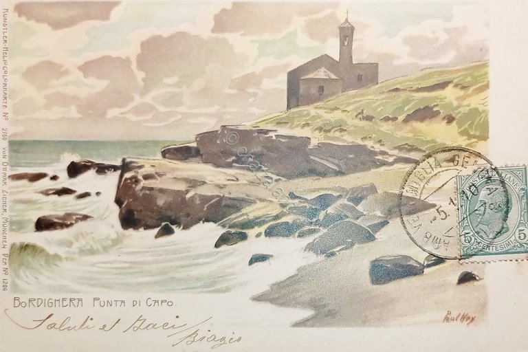 Cartolina - Bordighera - Punta di Capo - 1910 | Immagine Gallery 3