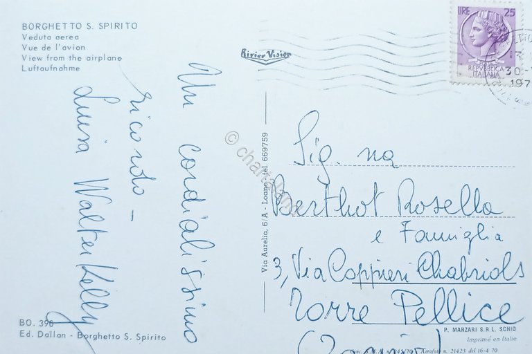 Cartolina - Borghetto S. Spirito - Veduta aerea - 1970