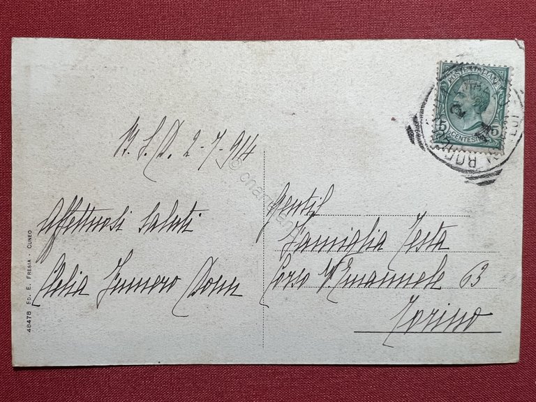 Cartolina - Borgo S. Dalmazzo ( Cuneo ) - 1914