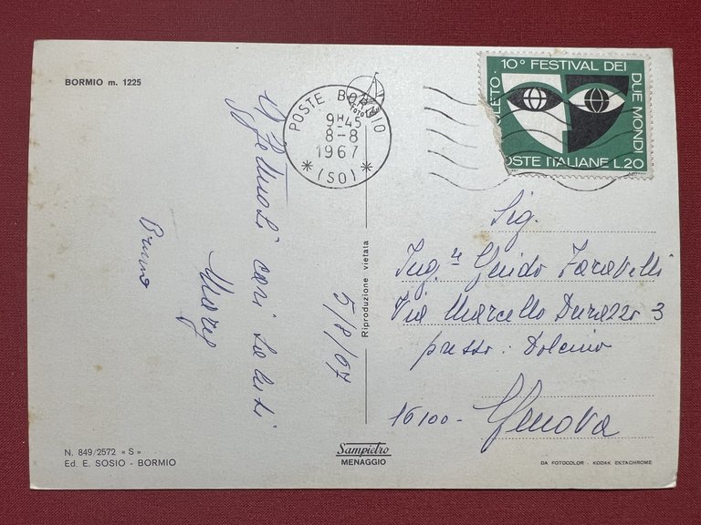 Cartolina - Bormio - Panorama - 1967