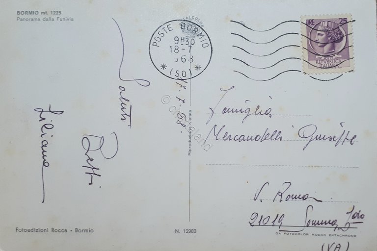 Cartolina - Bormio - Panorama dalla Funivia - 1968