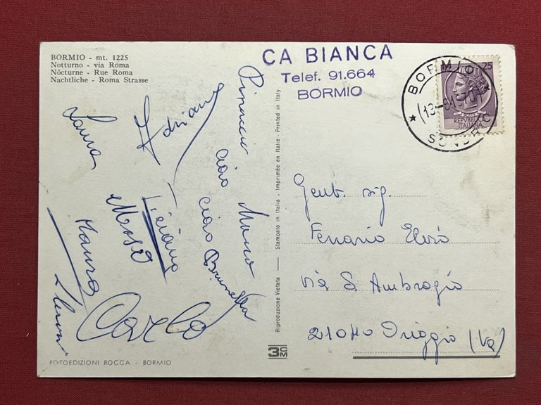 Cartolina - Bormio ( Sondrio ) - Notturno - Via …