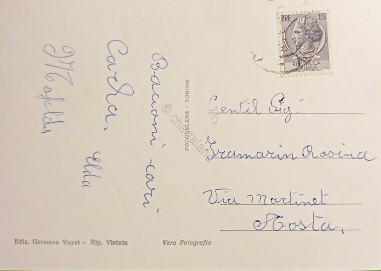 Cartolina - Bosses - Strada Gran San Bernardo - 1958