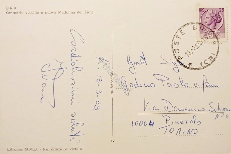 Cartolina - Bra - Santuario vecchio e nuovo Madonna dei …