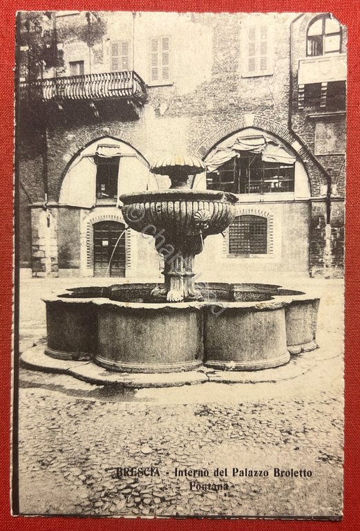 Cartolina - Brescia - Interno del Palazzo Broletto - Fontana …