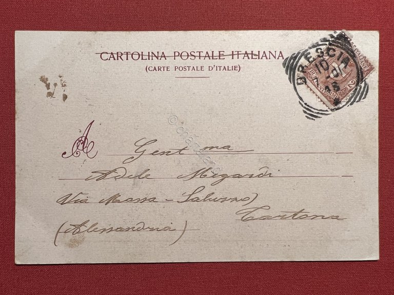 Cartolina - Brescia - Monumento a Tito Speri - 1901