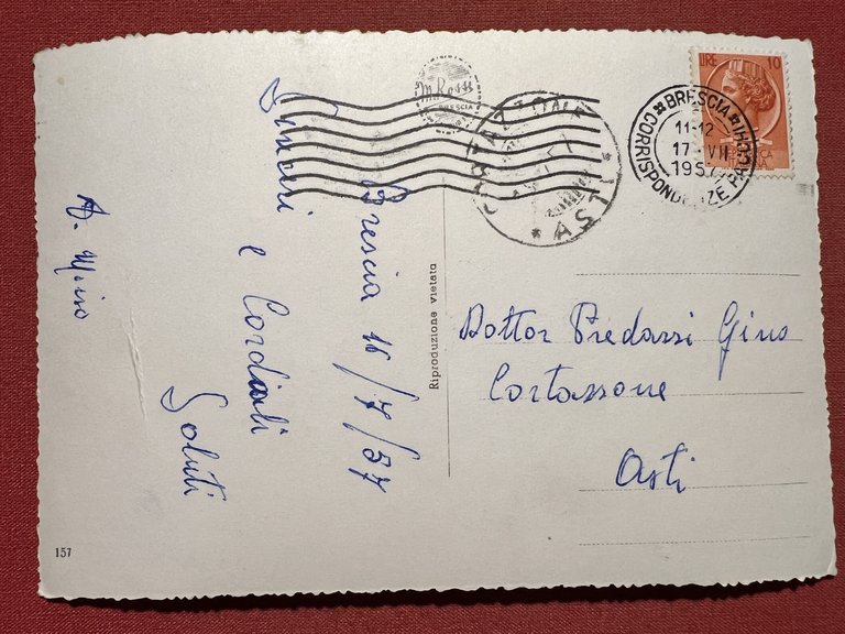 Cartolina - Brescia - Panorama - 1957