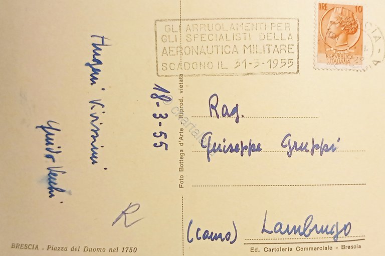 Cartolina - Brescia - Piazza del Duomo nel 1750 - …