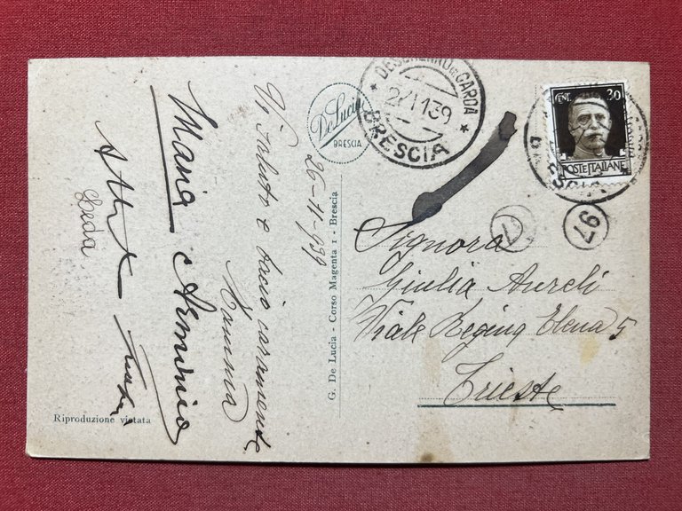 Cartolina - Brescia - Piazza della Loggia - 1939