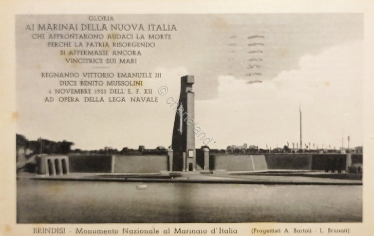 Cartolina - Brindisi - Monumento Nazionale al Marinaio d'Italia - …