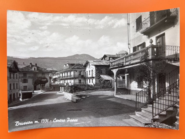 Cartolina - Brusson - Centro Paese - 1961