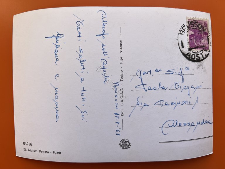 Cartolina - Brusson - Centro Paese - 1961