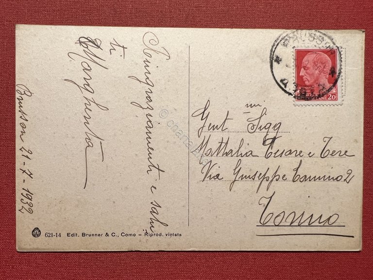 Cartolina - Brusson - Panorama - 1932