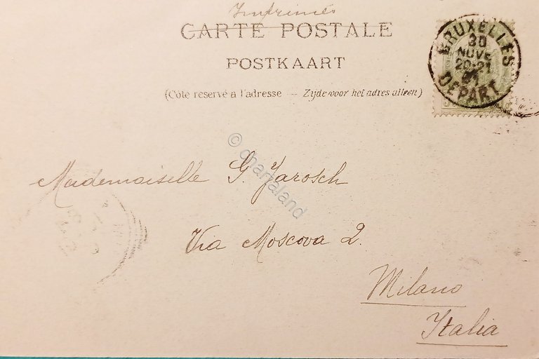 Cartolina - Bruxelles - La Laiterie du Bois - 1901