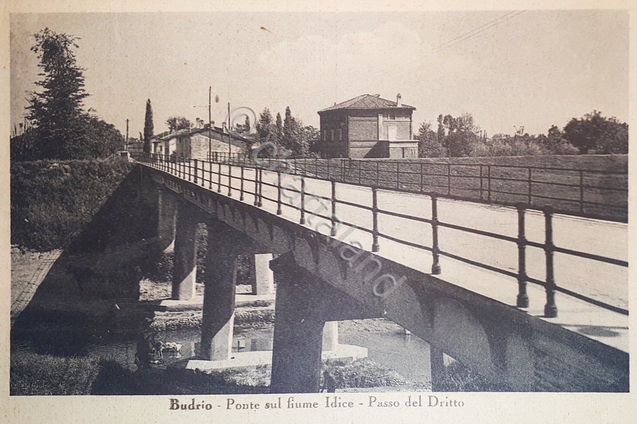 Cartolina - Budrio - Ponte sul fiume Idice - Passo …