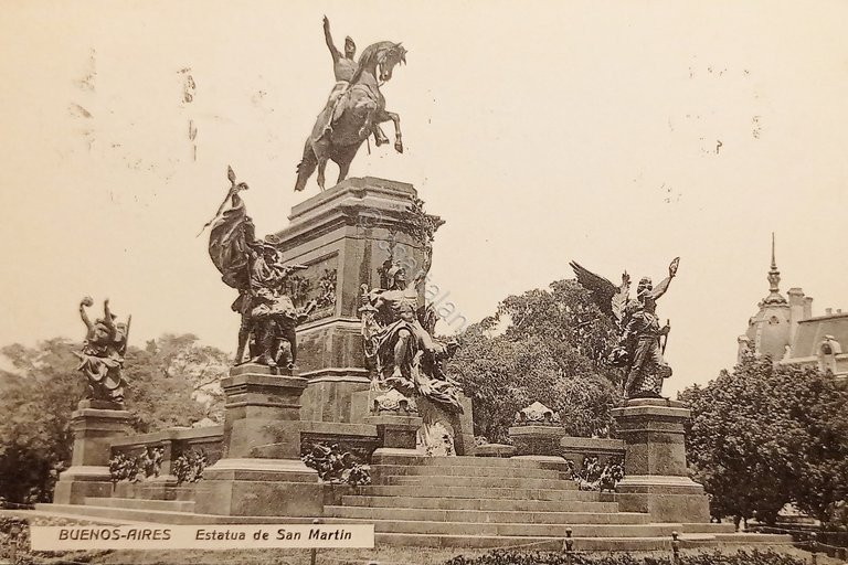 Cartolina - Buenos Aires - Estatua de San Martin - …