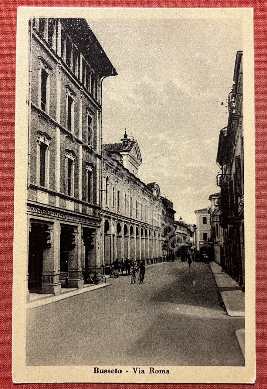 Cartolina - Busseto ( Parma ) - Via Roma - …