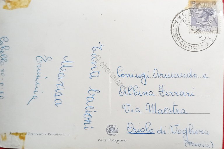 Cartolina - Cabella Ligure - Albergo Italia - 1960