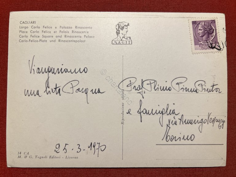 Cartolina - Cagliari - Largo Carlo Felice e Palazzo Rinascente …