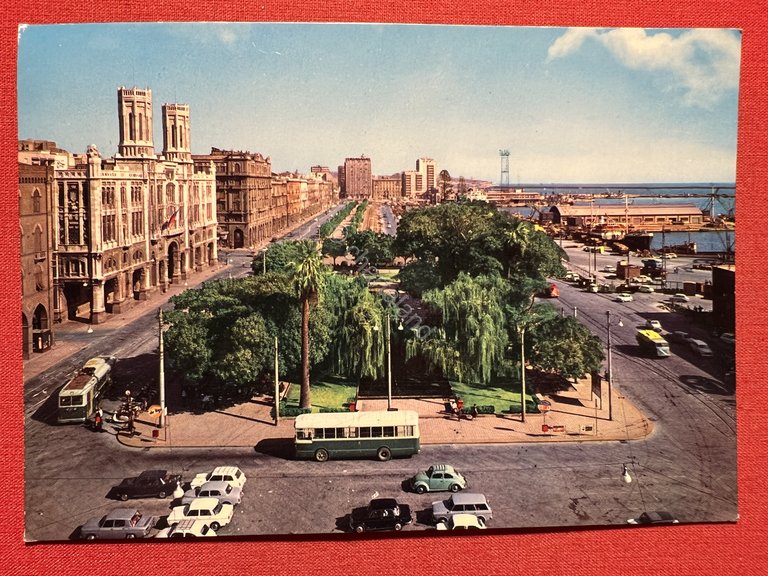 Cartolina - Cagliari - Via Roma e Giardinetti - 1966