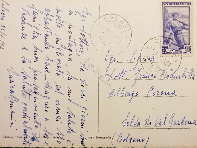 Cartolina - Calasca - Panorama - 1952