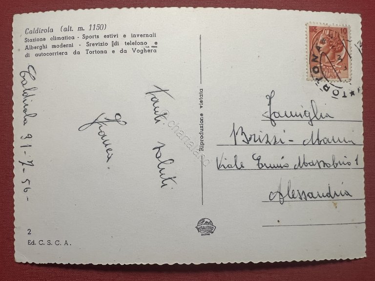 Cartolina - Caldirola - Stazione Climatica - Sports Estivi e …