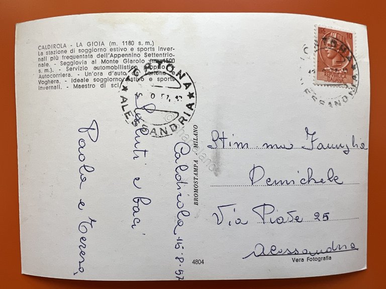 Cartolina - Caldirola ( Alessandria ) - Grande Albergo La …