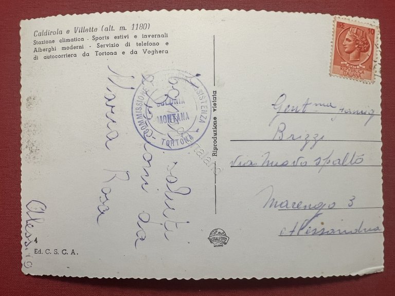 Cartolina - Caldirola e Villette - Stazione Climatica - 1950 …