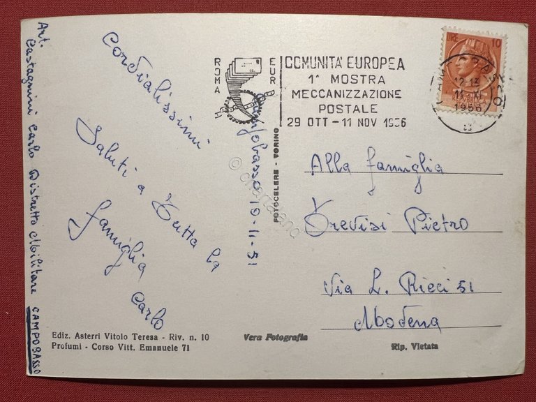 Cartolina - Campobasso - Panorama - 1951