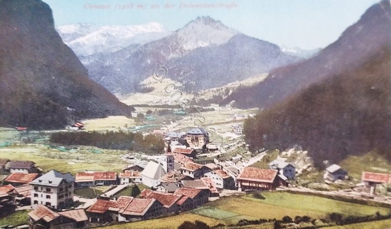 Cartolina - Canazei an der Dolomitenstrasse - 1922