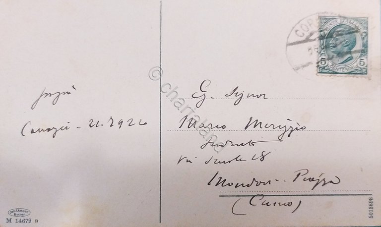 Cartolina - Canazei an der Dolomitenstrasse - 1922