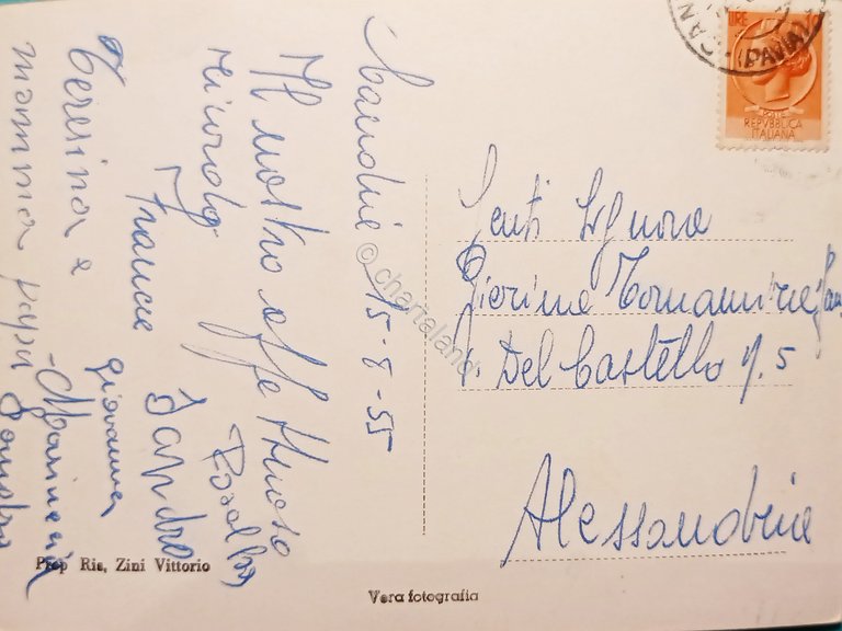 Cartolina - Candia Lomellina - Via Borgoratto - 1955