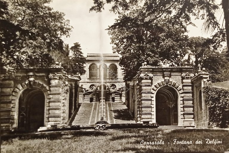 Cartolina - Caprarola - Fontana dei Delfini - 1960 ca.