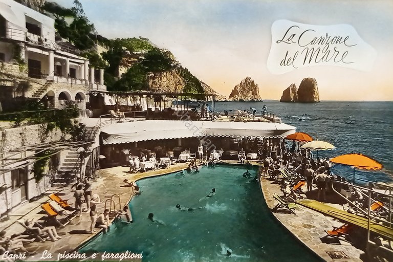 Cartolina - Capri - La Piscina e Faraglioni - 1955 …