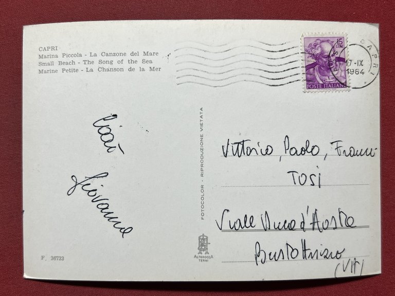 Cartolina - Capri ( Napoli ) - Marina Piccola - …